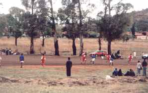 Voetbalwedstrijd in Soweto